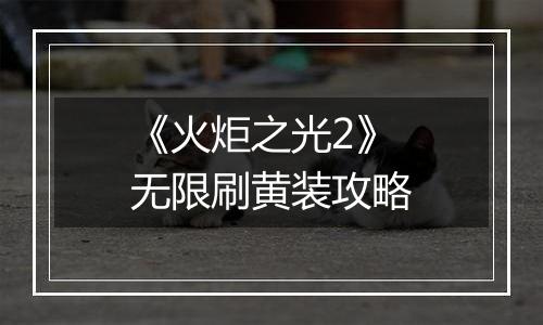 《火炬之光2》无限刷黄装攻略