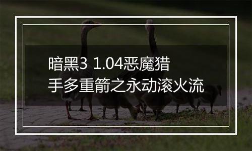 暗黑3 1.04恶魔猎手多重箭之永动滚火流