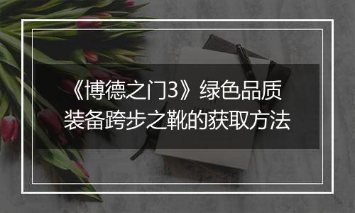《博德之门3》绿色品质装备跨步之靴的获取方法