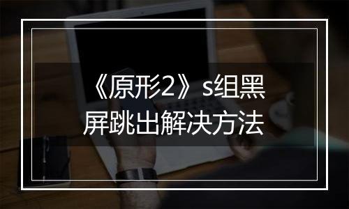 《原形2》s组黑屏跳出解决方法