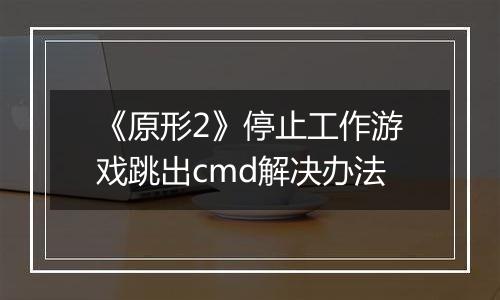 《原形2》停止工作游戏跳出cmd解决办法
