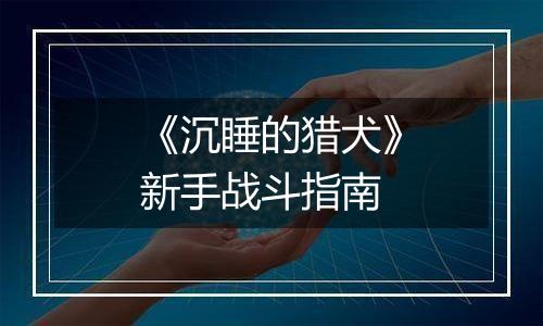 《沉睡的猎犬》新手战斗指南