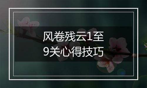风卷残云1至9关心得技巧