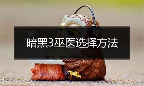 暗黑3巫医选择方法