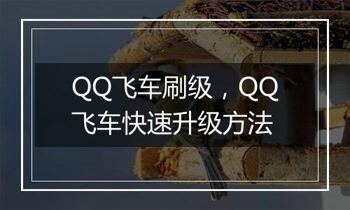 QQ飞车刷级，QQ飞车快速升级方法