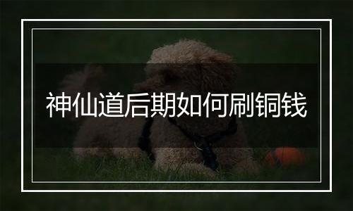神仙道后期如何刷铜钱