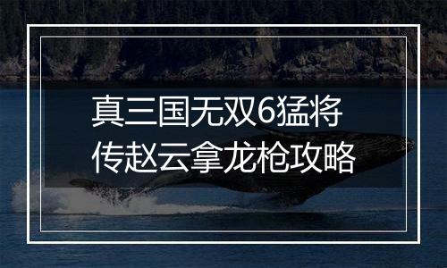 真三国无双6猛将传赵云拿龙枪攻略