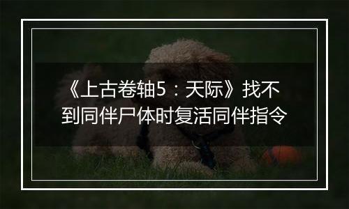 《上古卷轴5：天际》找不到同伴尸体时复活同伴指令