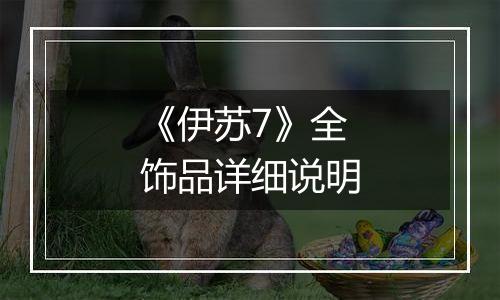 《伊苏7》全饰品详细说明