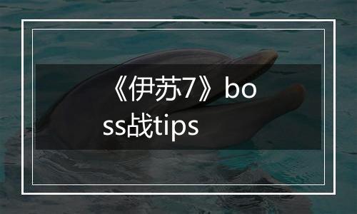 《伊苏7》boss战tips