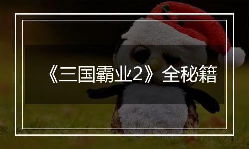 《三国霸业2》全秘籍