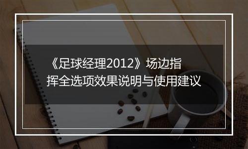 《足球经理2012》场边指挥全选项效果说明与使用建议