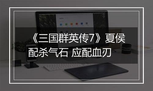 《三国群英传7》夏侯配杀气石 应配血刃