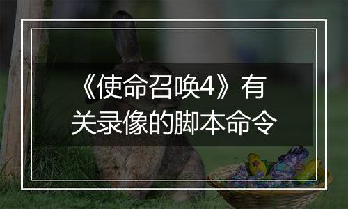 《使命召唤4》有关录像的脚本命令