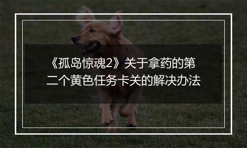 《孤岛惊魂2》关于拿药的第二个黄色任务卡关的解决办法
