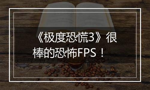 《极度恐慌3》很棒的恐怖FPS！