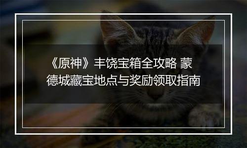 《原神》丰饶宝箱全攻略 蒙德城藏宝地点与奖励领取指南