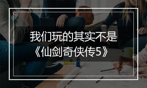 我们玩的其实不是《仙剑奇侠传5》