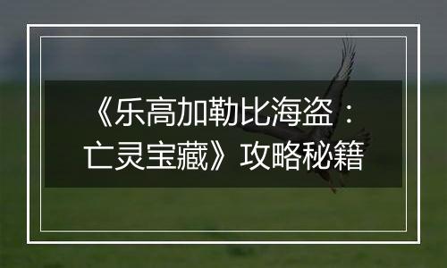 《乐高加勒比海盗：亡灵宝藏》攻略秘籍