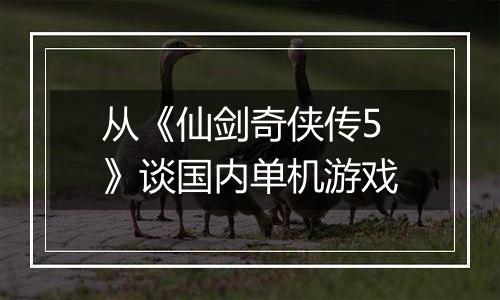 从《仙剑奇侠传5》谈国内单机游戏