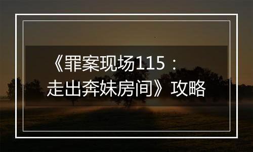 《罪案现场115：走出奔妹房间》攻略