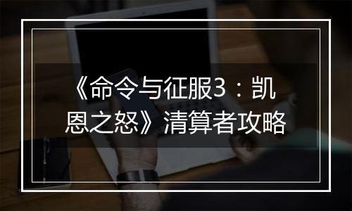 《命令与征服3：凯恩之怒》清算者攻略