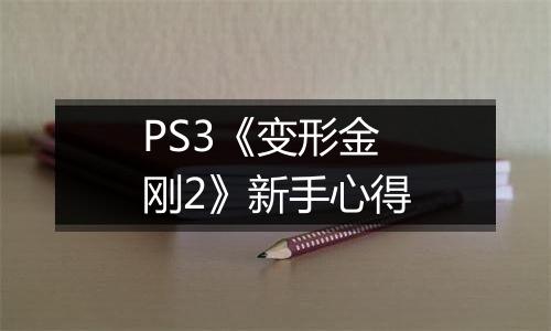 PS3《变形金刚2》新手心得