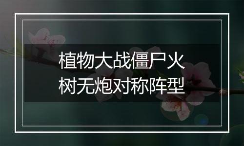 植物大战僵尸火树无炮对称阵型