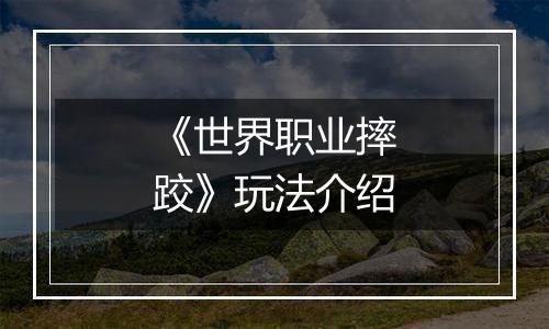 《世界职业摔跤》玩法介绍