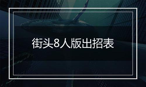街头8人版出招表