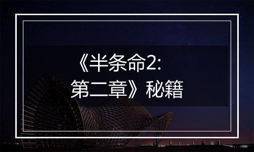 《半条命2:第二章》秘籍