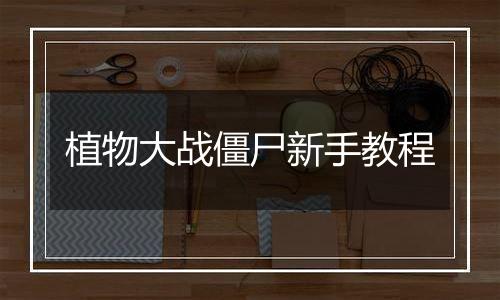 植物大战僵尸新手教程
