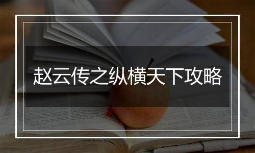 赵云传之纵横天下攻略