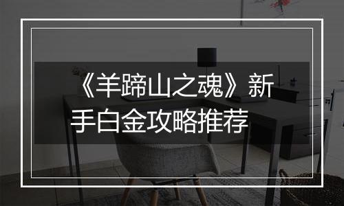《羊蹄山之魂》新手白金攻略推荐