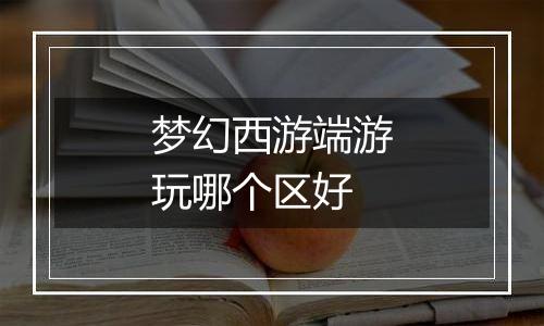 梦幻西游端游玩哪个区好
