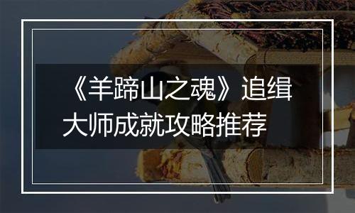 《羊蹄山之魂》追缉大师成就攻略推荐