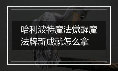 哈利波特魔法觉醒魔法牌新成就怎么拿