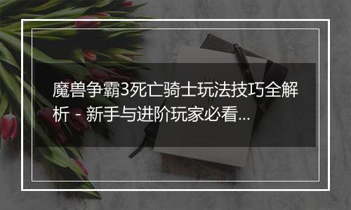 魔兽争霸3死亡骑士玩法技巧全解析 - 新手与进阶玩家必看指南