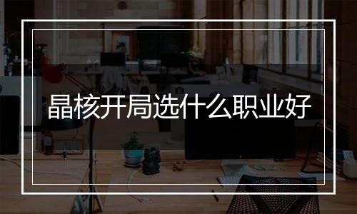 晶核开局选什么职业好