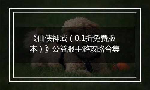 《仙侠神域（0.1折免费版本）》公益服手游攻略合集