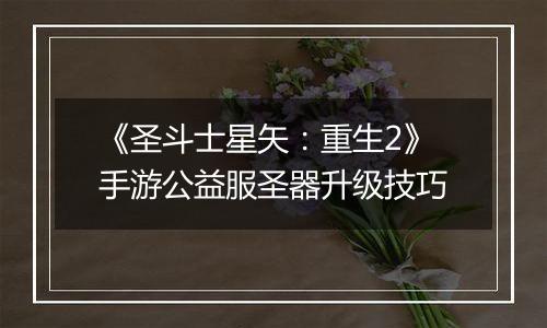 《圣斗士星矢：重生2》手游公益服圣器升级技巧