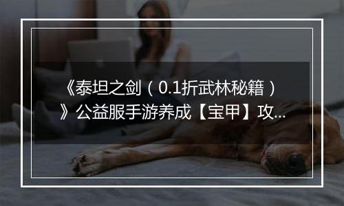 《泰坦之剑（0.1折武林秘籍）》公益服手游养成【宝甲】攻略