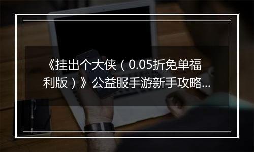 《挂出个大侠（0.05折免单福利版）》公益服手游新手攻略介绍