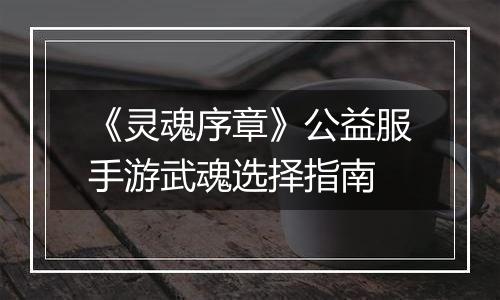 《灵魂序章》公益服手游武魂选择指南