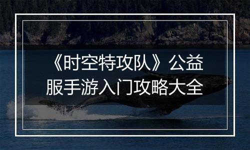 《时空特攻队》公益服手游入门攻略大全