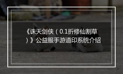 《诛天剑侠（0.1折修仙割草）》公益服手游道印系统介绍