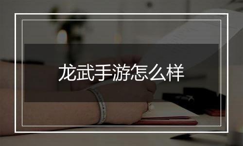 龙武手游怎么样
