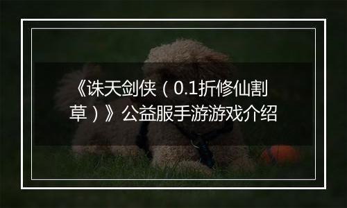 《诛天剑侠（0.1折修仙割草）》公益服手游游戏介绍