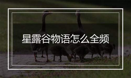 星露谷物语怎么全频