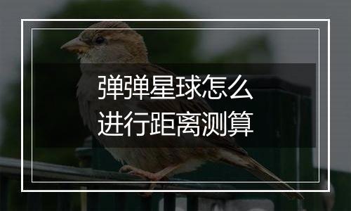 弹弹星球怎么进行距离测算